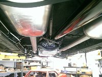 81  Magnaflow and Stainless Steel Exhaust went in today.  It is brushed to match the brushed aluminum in the engine bay.
